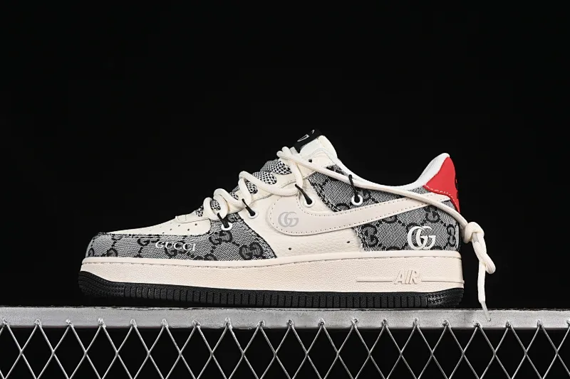 All categories Nk Air Force 1 Air Force series Nk Air Force 1 Low Air Force low top Nike Air Force 1'07 Low Gucci joint gray pattern drawstring Air Force 1 low top casual sneakers YX5066-319